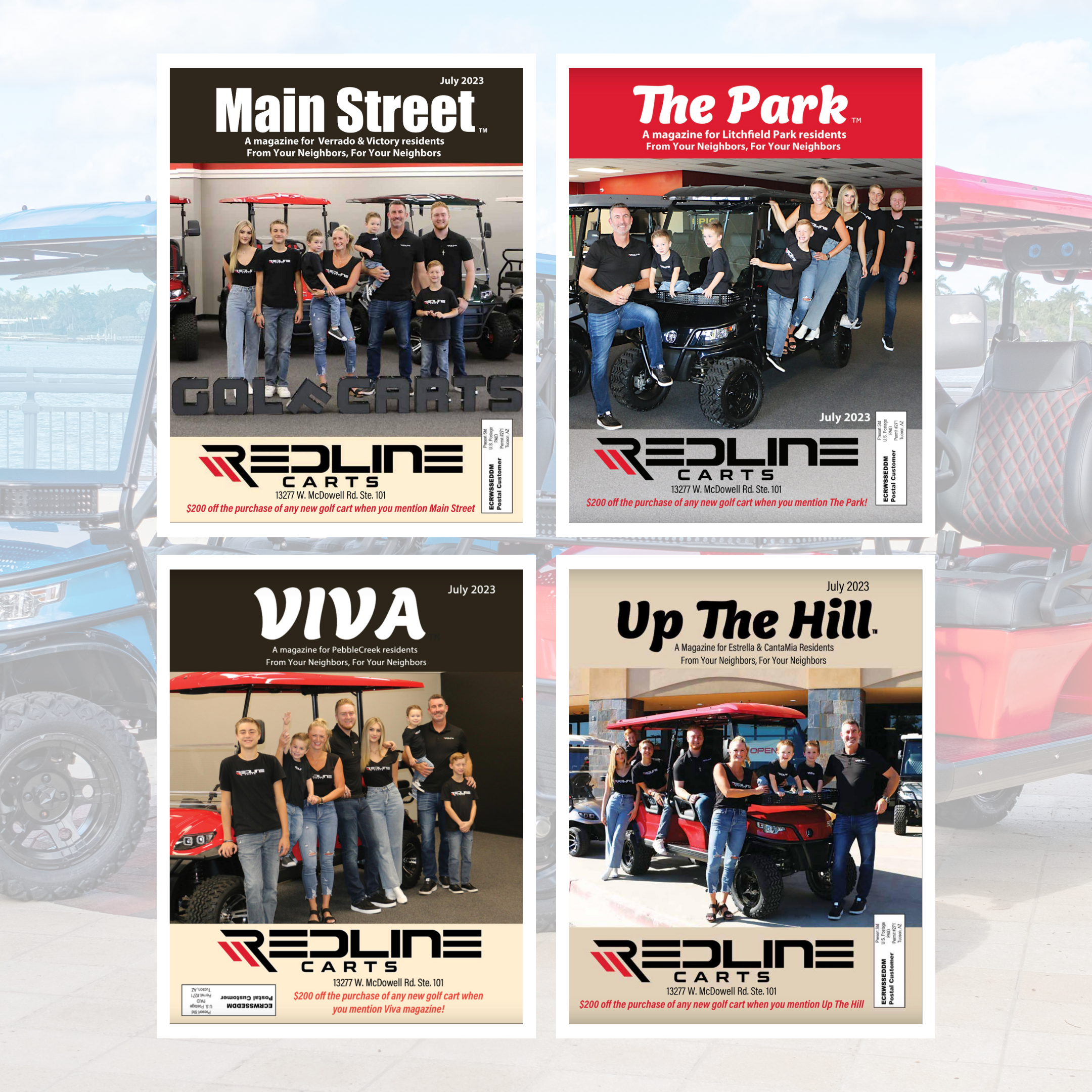 Redline Carts Featured on Local Community Magazine Covers